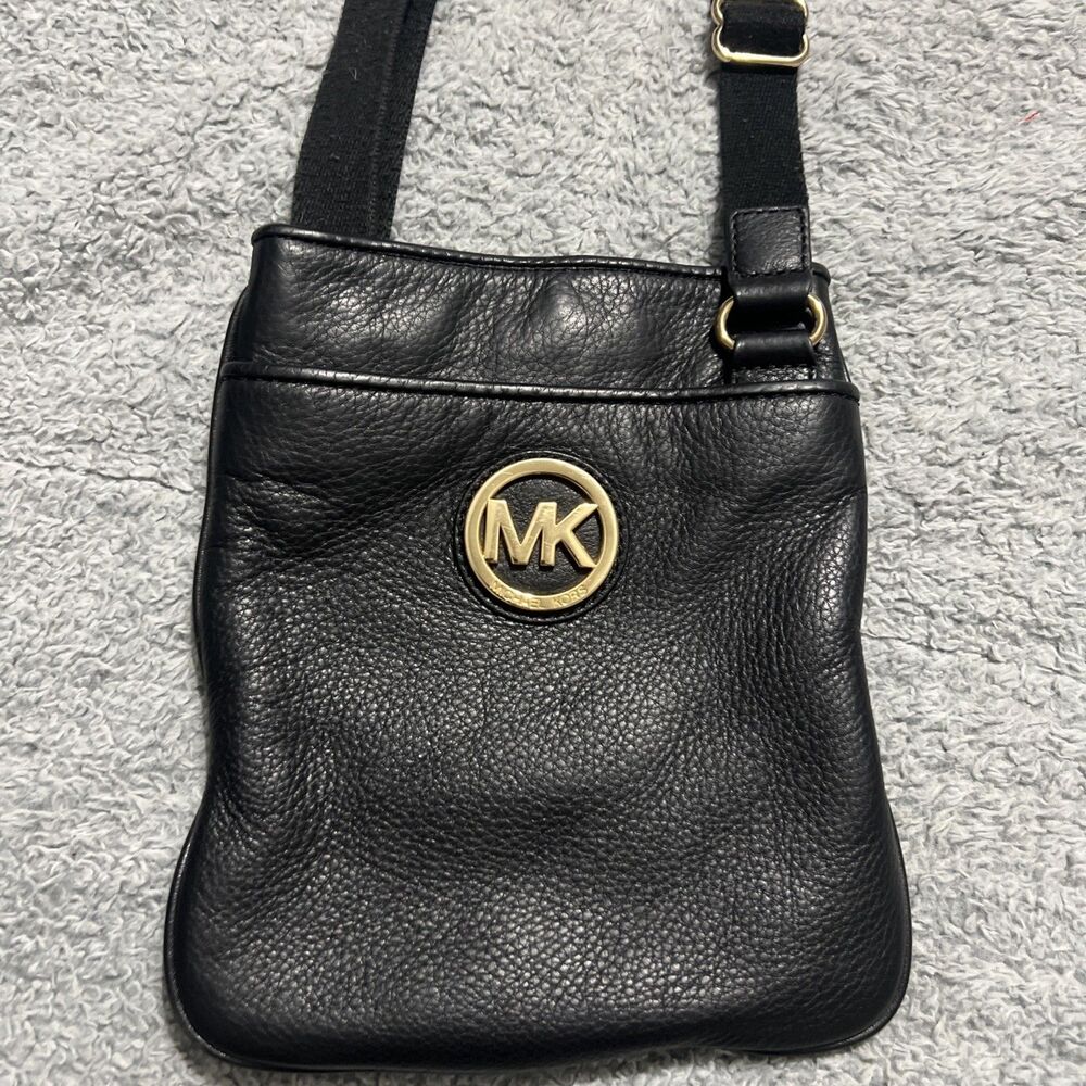 Michael Kors leather adjustable Crossbody bag black